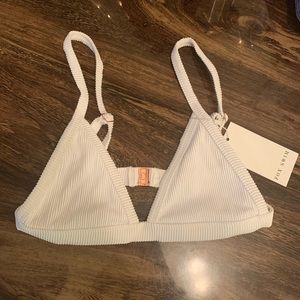 NWT WHITE RIBBED BIKINI TOP